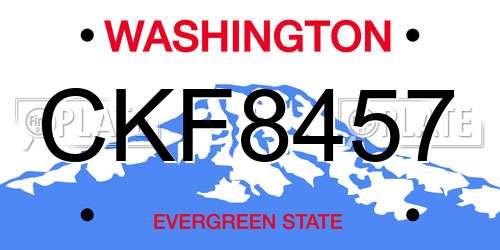 CKF8457 Washington License Plate