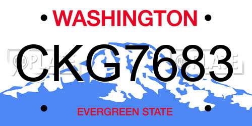 CKG7683 Washington License Plate