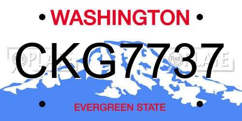 CKG7737 Washington License Plate