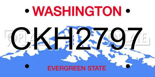 CKH2797 Washington License Plate