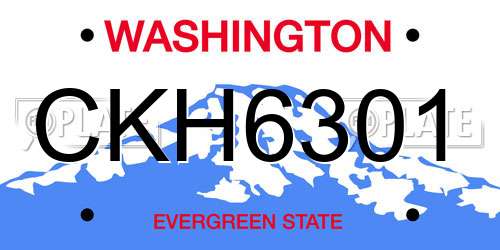 CKH6301 Washington License Plate