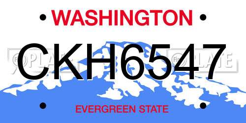 CKH6547 Washington License Plate