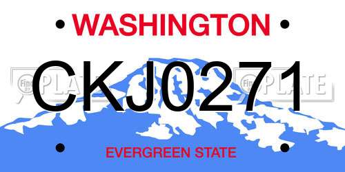 CKJ0271 Washington License Plate