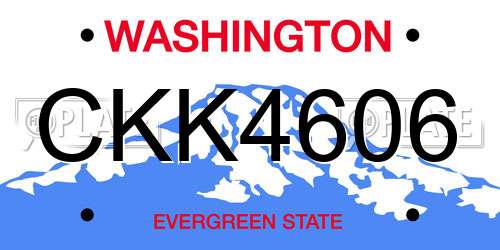 CKK4606 Washington License Plate