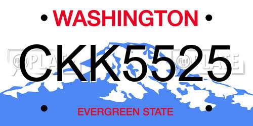 CKK5525 Washington License Plate
