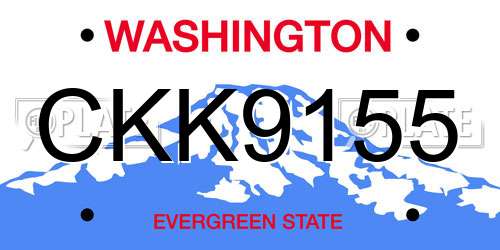 CKK9155 Washington License Plate