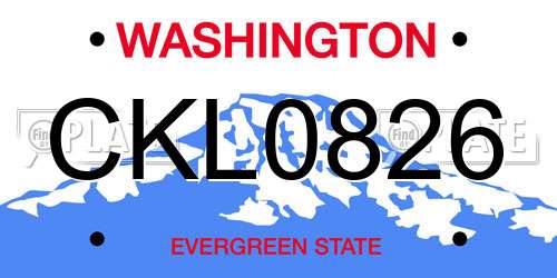 CKL0826 Washington License Plate