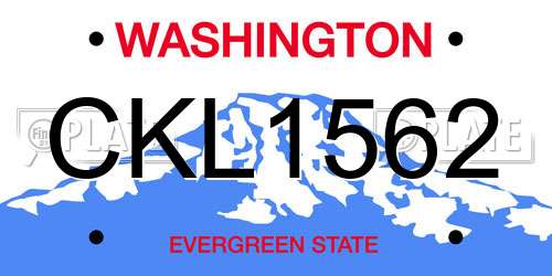 CKL1562 Washington License Plate