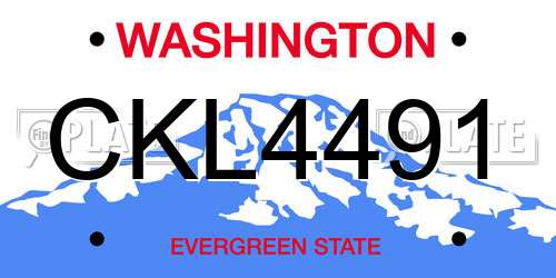 CKL4491 Washington License Plate