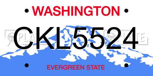 CKL5524 Washington License Plate