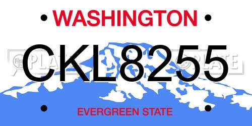 CKL8255 Washington License Plate