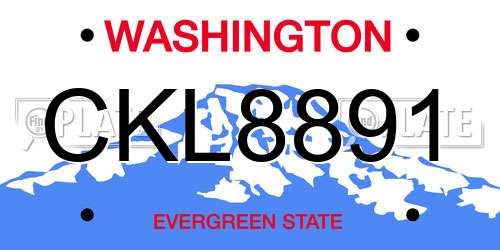 CKL8891 Washington License Plate