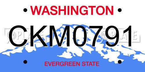 CKM0791 Washington License Plate