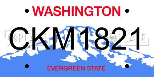 CKM1821 Washington License Plate