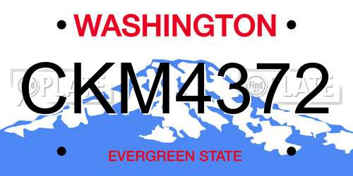 CKM4372 Washington License Plate
