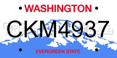CKM4937 Washington License Plate