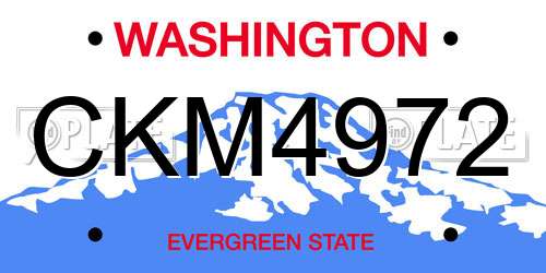 CKM4972 Washington License Plate