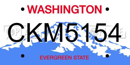 CKM5154 Washington License Plate