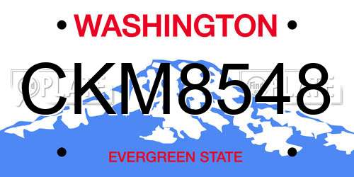 CKM8548 Washington License Plate