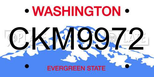 CKM9972 Washington License Plate
