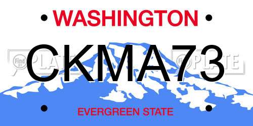 CKMA73 Washington License Plate