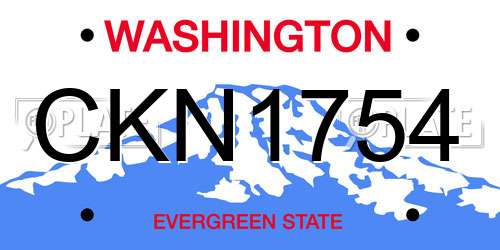CKN1754 Washington License Plate
