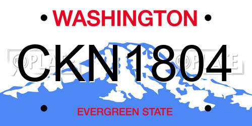 CKN1804 Washington License Plate