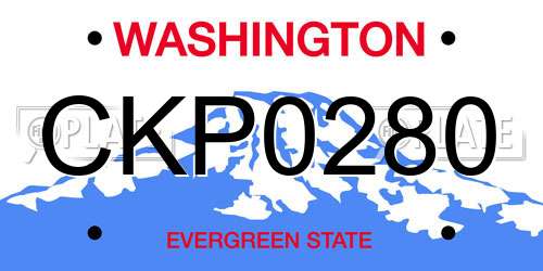 CKP0280 Washington License Plate