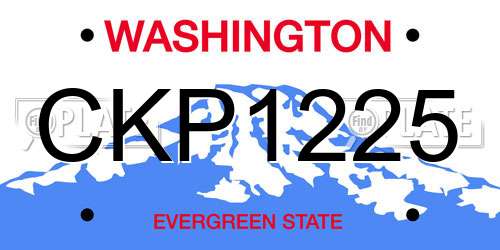 CKP1225 Washington License Plate