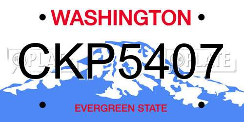 CKP5407 Washington License Plate