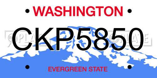 CKP5850 Washington License Plate
