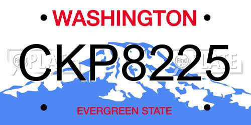 CKP8225 Washington License Plate