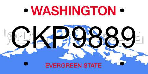 CKP9889 Washington License Plate
