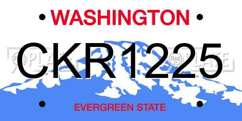 CKR1225 Washington License Plate