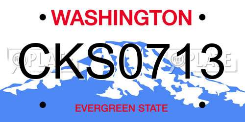 CKS0713 Washington License Plate