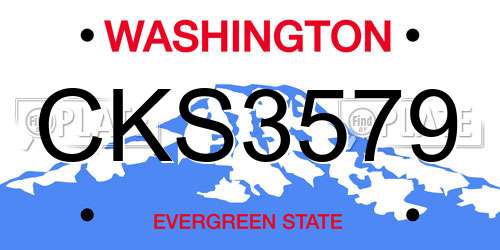 CKS3579 Washington License Plate