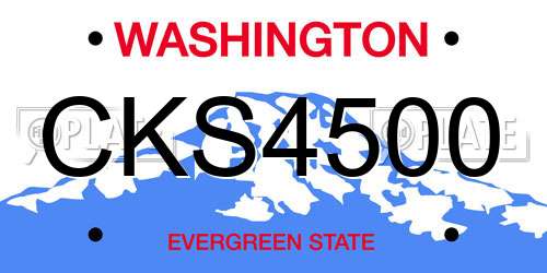 CKS4500 Washington License Plate