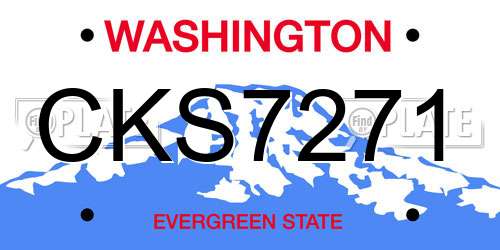 CKS7271 Washington License Plate