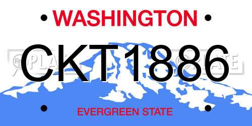 CKT1886 Washington License Plate