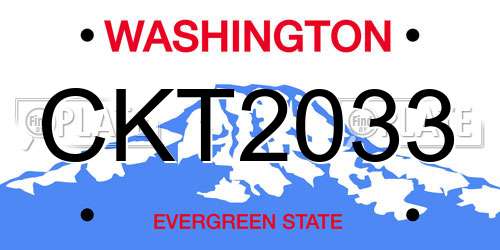 CKT2033 Washington License Plate