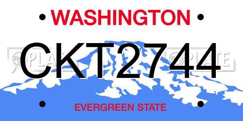 CKT2744 Washington License Plate
