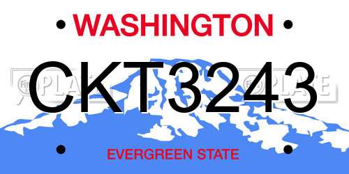 CKT3243 Washington License Plate