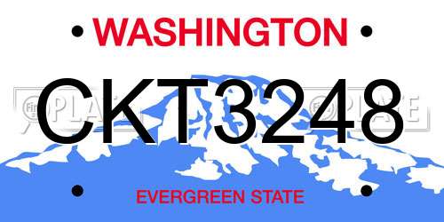 CKT3248 Washington License Plate