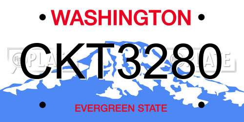 CKT3280 Washington License Plate