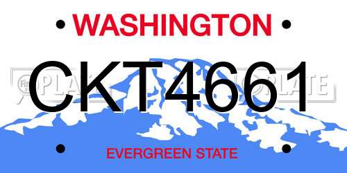 CKT4661 Washington License Plate