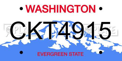 CKT4915 Washington License Plate