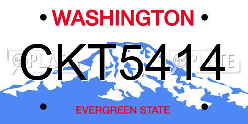 CKT5414 Washington License Plate