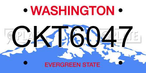 CKT6047 Washington License Plate