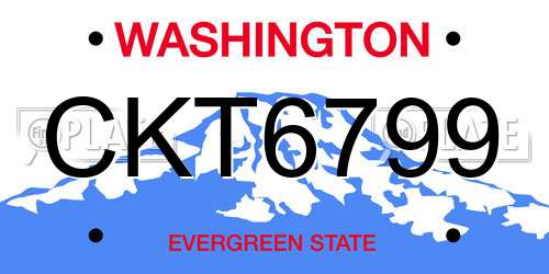 CKT6799 Washington License Plate