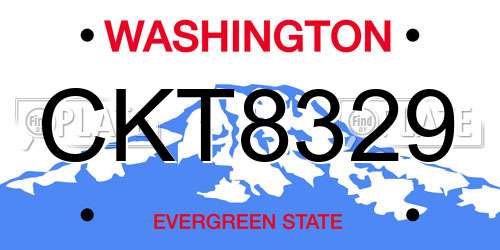 CKT8329 Washington License Plate